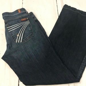 7 For All Mankind Dojo Flare Jeans W/ Rhinestone